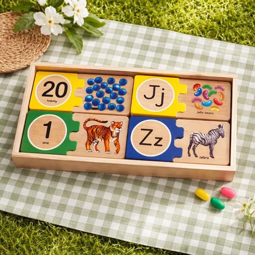 EUC Melissa & Doug Self Correcting Educational Wooden Animal and Number Puzzle
